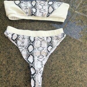 Snakeskin Print Bikini Set